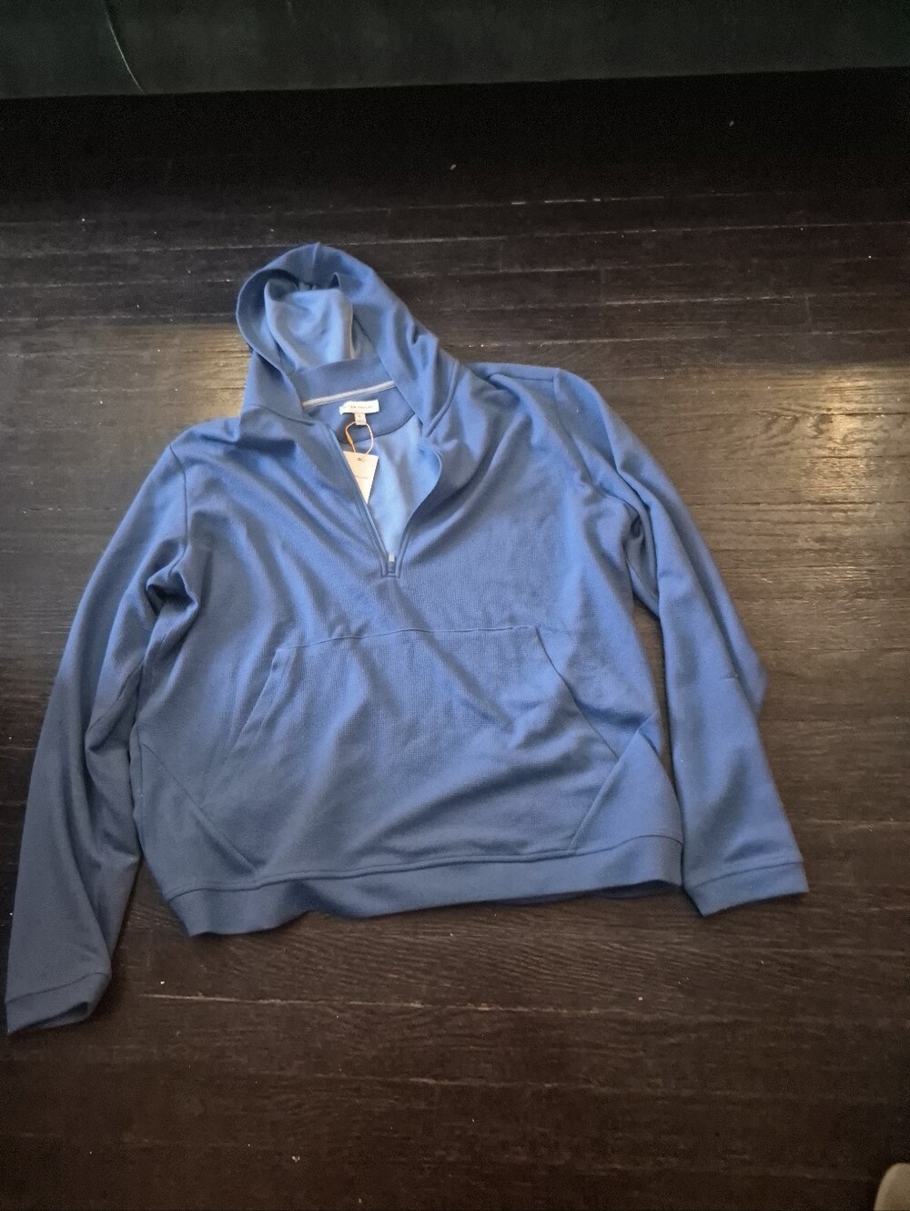 New Peter Millar Crown Sport 1/4 Zip Mens L Sweatshirt Performance Stretch Blue